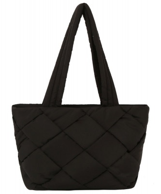 Puffy Woven Nylon Shopper JYE0510 BLACK